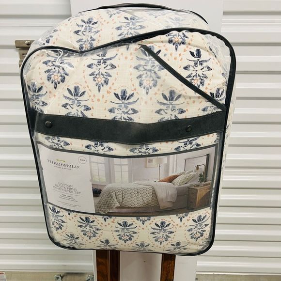 Studio McGee Bedding King Cotton Block Print Comforter Sham